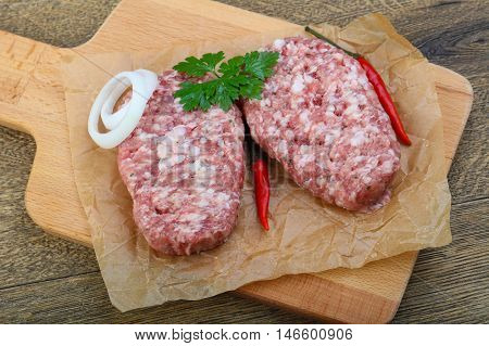 Raw Burget Cutlet