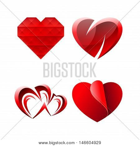 Vector icon design. Miscellaneous sweet romantic heart symbols set