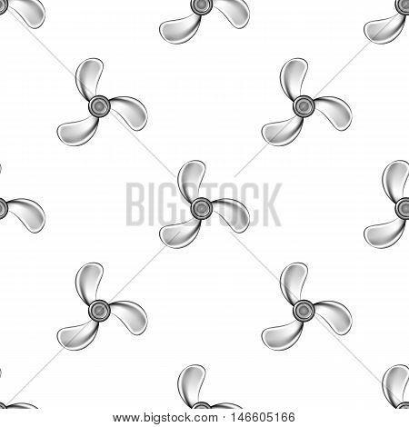 Fan with Three Blades Seamless Pattern on White Background