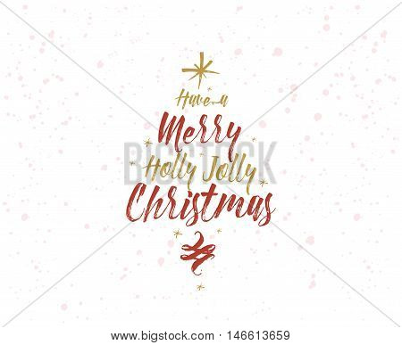 Merry Christmas text design. Vector logo, typograpy. Usable as banner, greeting card, gift package etc.