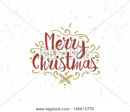 Merry Christmas text design. Vector logo, typograpy. Usable as banner, greeting card, gift package etc.