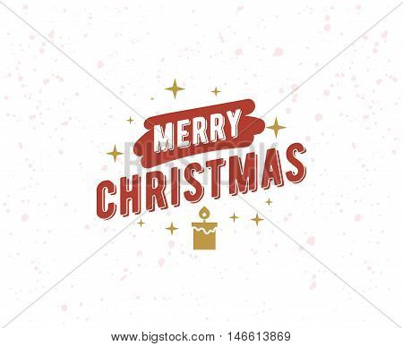 Merry Christmas text design. Vector logo, typograpy. Usable as banner, greeting card, gift package etc.