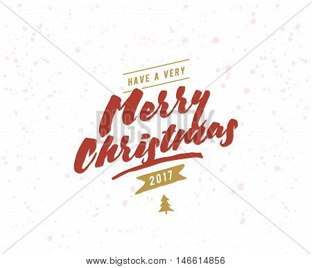 Merry Christmas text design. Vector logo, typograpy. Usable as banner, greeting card, gift package etc.