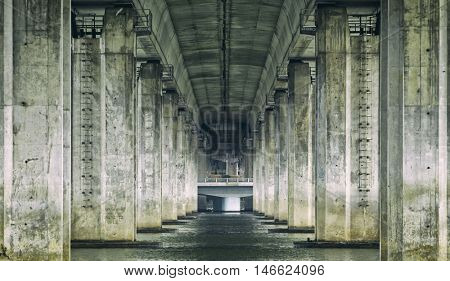 View under bridge on the River 