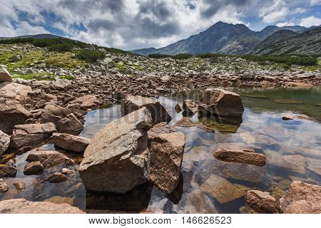 Landscape with Musala peak and  Musalenski lakes,  Rila mountain, Bulgaria