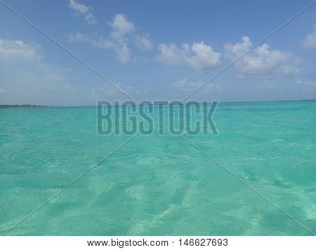 Crystal clear waters of the Caribbean sea