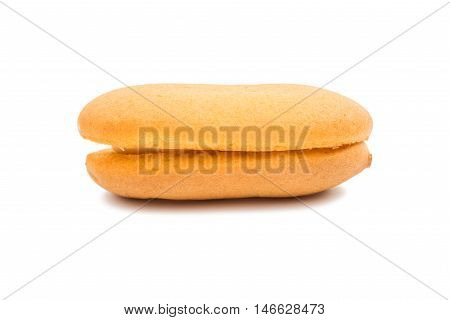 Sponge cake italian on a white background