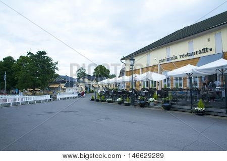 Naantali, Finland - 06 July , 2015: Cloudy Summer Day On The Historic Quarter Of Naantali