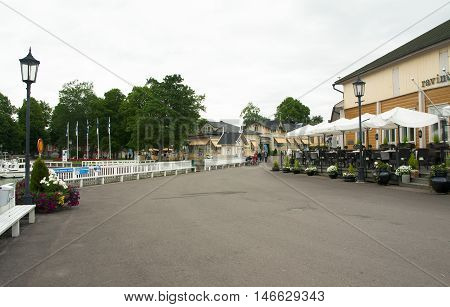 Naantali, Finland - 06 July , 2015: Cloudy Summer Day On The Historic Quarter Of Naantali