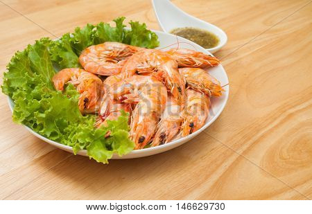 Baked Salted Prawns is sea food for appetizer or meal time