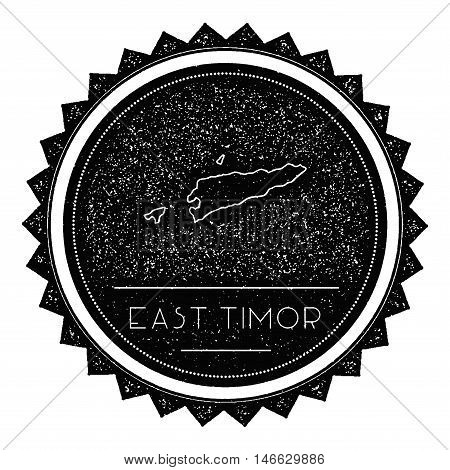 Timor-leste Map Label With Retro Vintage Styled Design. Hipster Grungy Timor-leste Map Insignia Vect