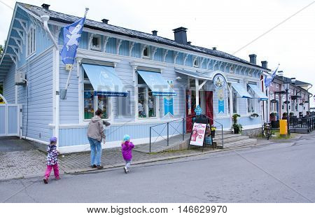 Naantali, Finland - 06 July , 2015: Cloudy Summer Day On The Historic Quarter Of Naantali