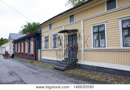 Naantali, Finland - 06 July , 2015: Cloudy Summer Day On The Historic Quarter Of Naantali