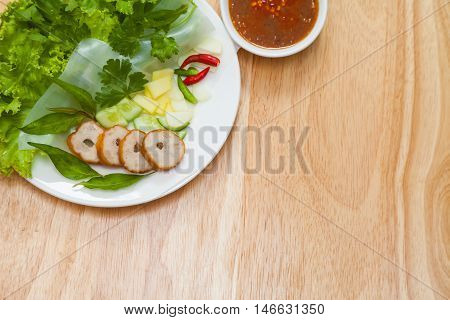 Vietnamese Meatball Wraps is vietnam food. Vietnamese cuisine encompasses the foods and beverages of Vietnam