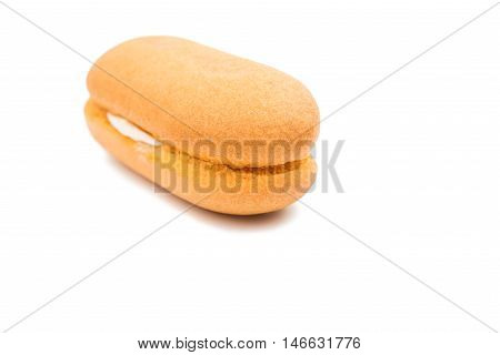 Sponge cake  vanilla on a white background