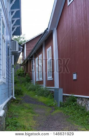 Naantali, Finland - 06 July , 2015: Cloudy Summer Day On The Historic Quarter Of Naantali