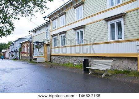 Naantali, Finland - 06 July , 2015: Cloudy Summer Day On The Historic Quarter Of Naantali