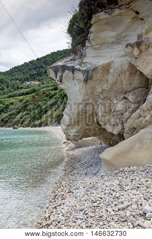 rock landscape of marathia beach at Zakynthos island, Greece