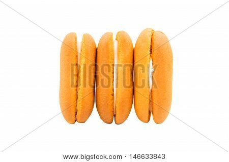 Sponge cake  vanilla on a white background