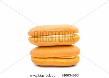 Sponge cake  vanilla on a white background