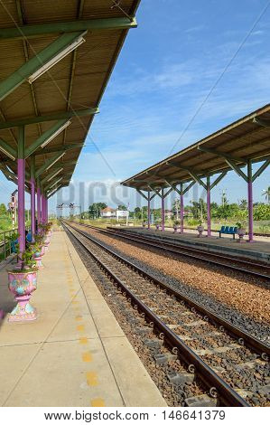 close up Preng train station in Thailand