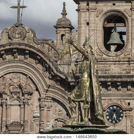 La Compania De Jesus Church On Plaza De Armas Square In Cuzco, Peru.