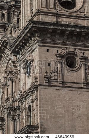 La Compania De Jesus Church On Plaza De Armas Square In Cuzco, Peru.