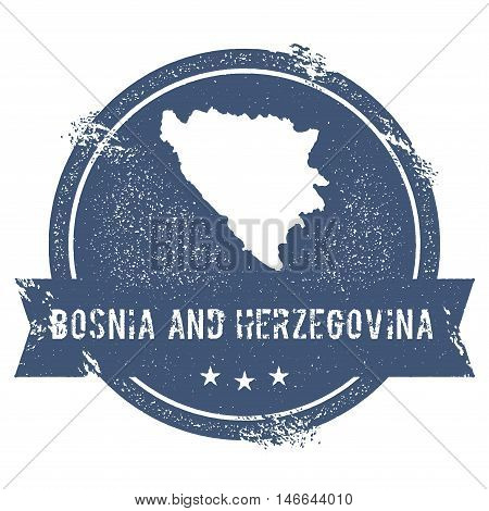 Bosnia And Herzegovina Mark. Travel Rubber Stamp With The Name And Map Of Bosnia And Herzegovina, Ve