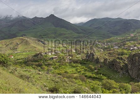 Beautiful Landscape with mountains in Kyrgyzstan, Asia