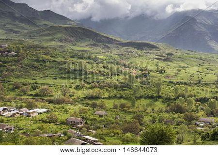 Beautiful Landscape with mountains in Kyrgyzstan, Asia