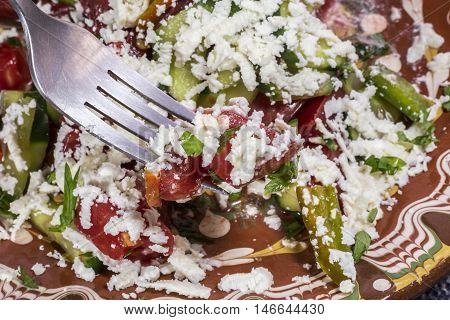 Closeup Of A Shopska Salad