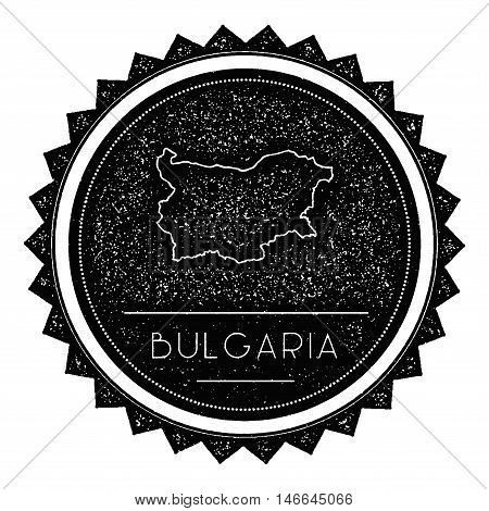 Bulgaria Map Label With Retro Vintage Styled Design. Hipster Grungy Bulgaria Map Insignia Vector Ill