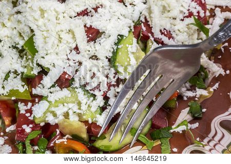 Closeup Of A Shopska Salad