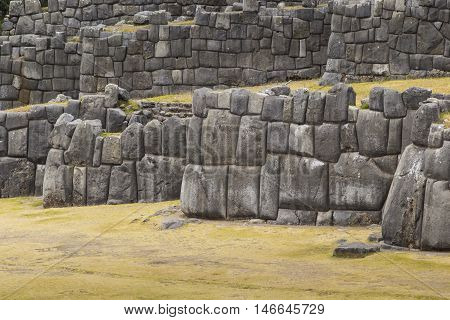 Stonework Of The Walls Of Sacsayhuaman, In Cusco, Peru