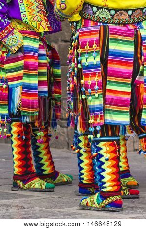 Cusco - Peru - June 06, 2016 : Peruvian Dancers At The Parade In Cusco. People In Traditional Clothe