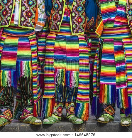 Cusco - Peru - June 06, 2016 : Peruvian Dancers At The Parade In Cusco. People In Traditional Clothe
