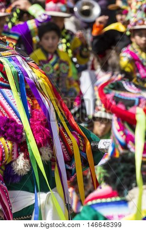 Cusco - Peru - June 06, 2016 : Peruvian Dancers At The Parade In Cusco. People In Traditional Clothe