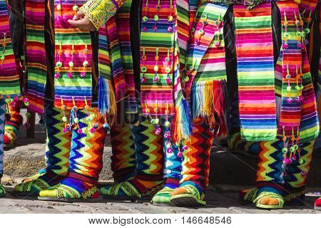 Cusco - Peru - June 06, 2016 : Peruvian Dancers At The Parade In Cusco. People In Traditional Clothe