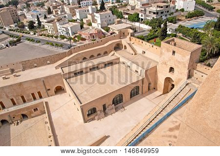 Inside mediaval fortress that nowadays serves as the archaeological museum of Sousse, Tunisia