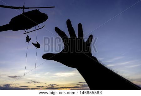 some body need for help from a military helicopter rescue