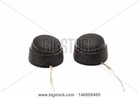 Treble speakers isolated on a white background