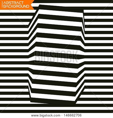 A black and white spiral optical illusion