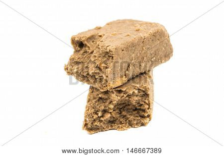 halva snack, sugar on a white background