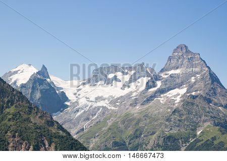 Mountain landscape. Caucasus autumn view in the daytime