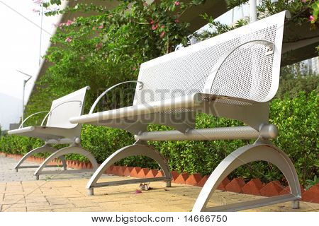 Two Steel Chair In The Park