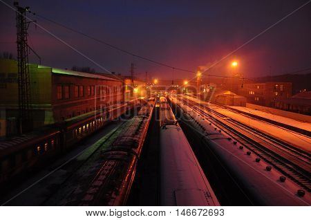 A train station railway station railroad station or depot is a railway facility where trains regularly stop to load or unload passengers or freight.