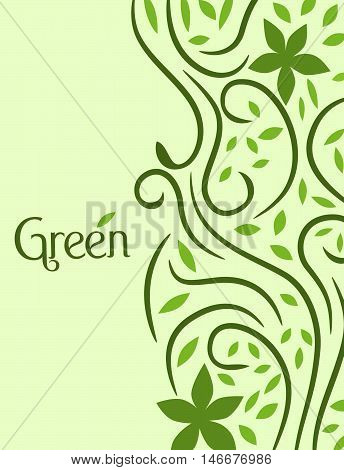 Green Background floral template for any used