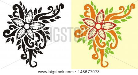 Flower tribal with pastel color use for any template