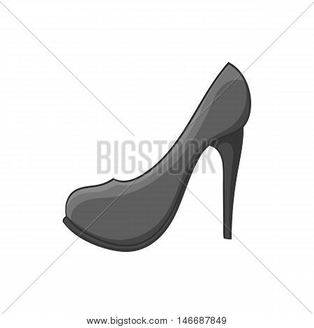 Women shoes icon in black monochrome style isolated on white background. Footwear symbol vector illustration