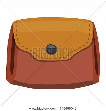 Purse leather wallet with money shopping. Shopping buy change business currency leather purse wallet. Financial one payment bag accessory object purse trendy wallet vector.
